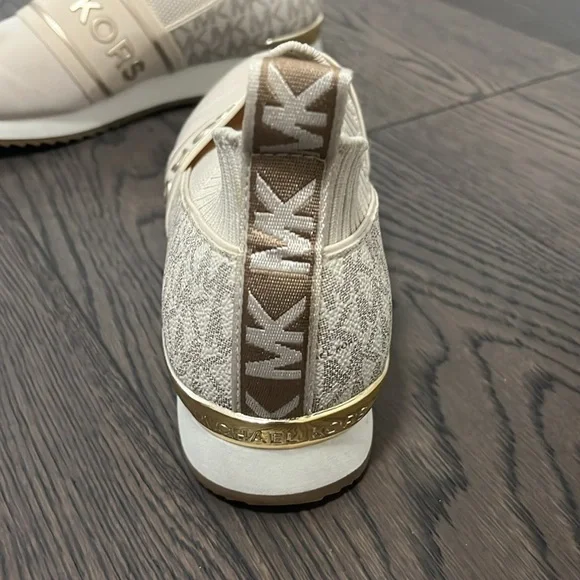 Michael Kors Cream Knit Slip-On Sneakers - Picture 4 of 6